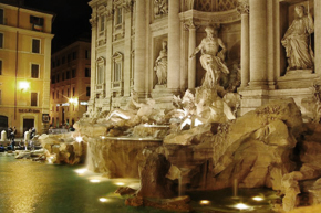 Fotografia Fontana di Trevi notturno Roma